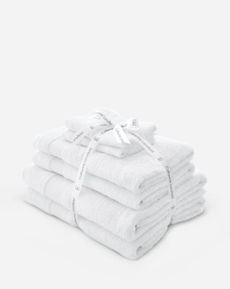Catherine Lansfield Anti Bacterial 6 Piece Cotton Towel Bale White