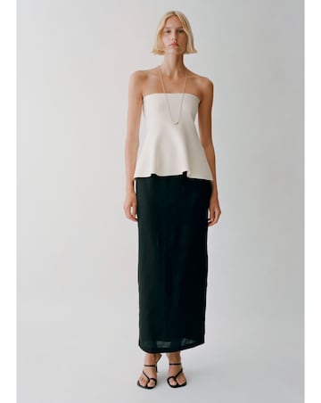 Mango Midi Satin Skirt