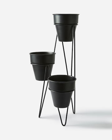 Black 3 Tiered Planter