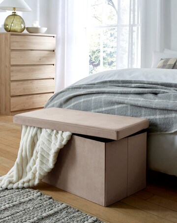 Velvet Foldable Storage Ottoman