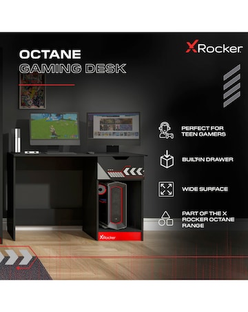 Octane Gaming Desk with Drawer - Red