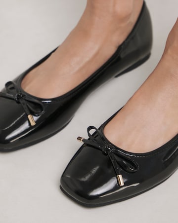 Evar Square Toe Ballerina Shoes - Extra Wide Fit (EEE)