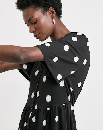 Angel Sleeve Button Front Longline Top