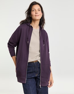 Longline Zip Up Hoodie