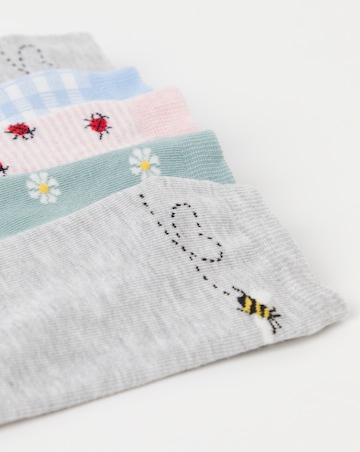 Pretty Secrets (5 Pair Pack) Trainer Liner Socks (Wide Fit) Spring