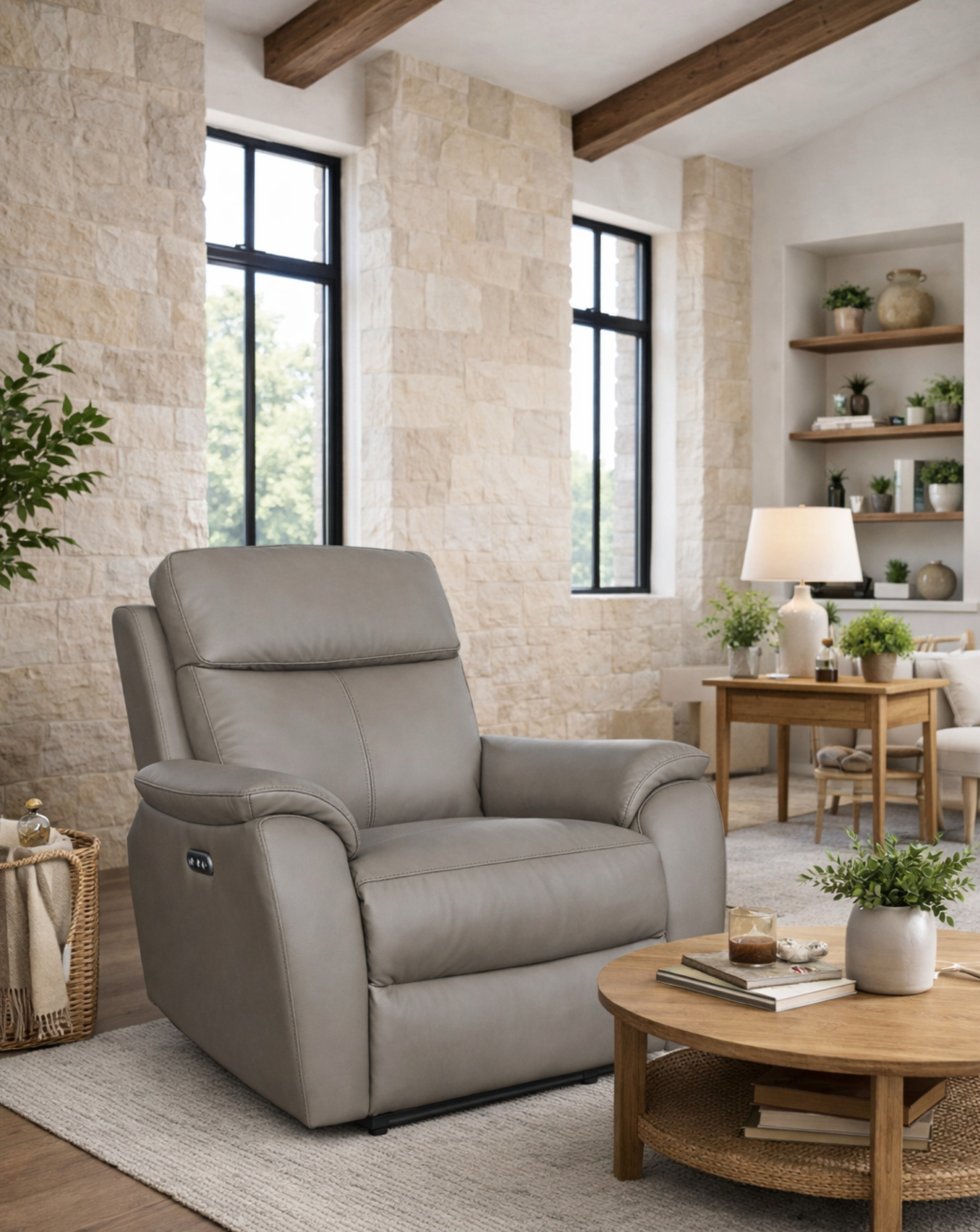 Aspire Kingsmere Leather Power Recliner Armchair