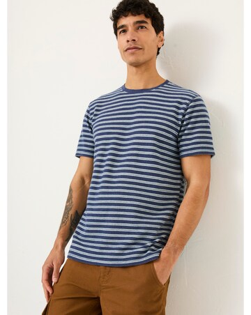 Fatface Waffle Stripe T-Shirt - Navy