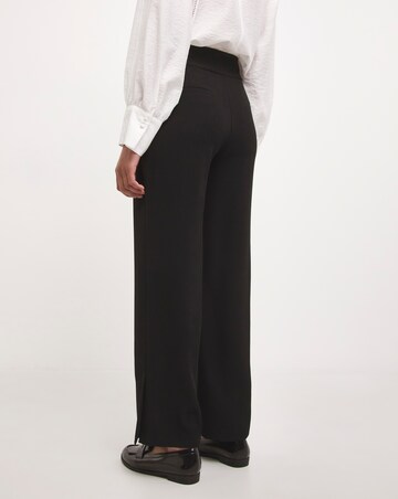 Straight Leg Twill Crepe Trouser with Buttons