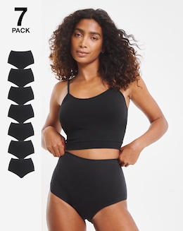Pretty Secrets (7 Pack) Full Fit Knickers Black