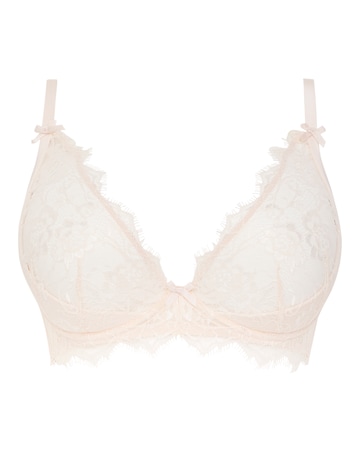 Figleaves Pulse Lace Underwired Plunge Bra B-G - Blush