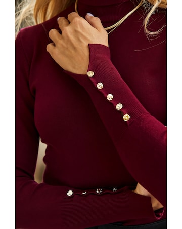 Sosandar Roll Neck Jumper With Cuff Detail