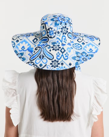 Printed Tie Detail Sun Hat