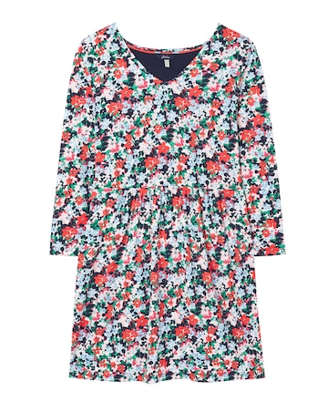 Joules Erin Floral V Neck Jersey Tunic