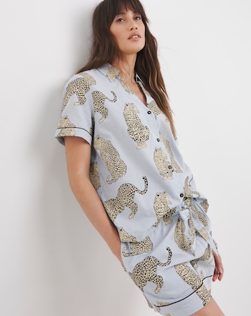 Chelsea Peers Cotton Seersucker Short Pyjama Set