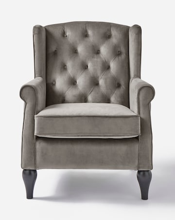 Bailey Velvet Button Back Wingback Armchair