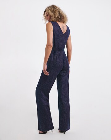 Glitter Stripe Plunge Jumpsuit