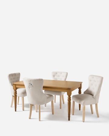 Margot Wooden Dining Table with 4 Mabel Chairs