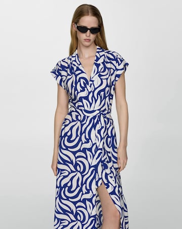 Mango Bow Shirt Midi Dress