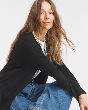 Black Longline Edge to Edge Cardigan