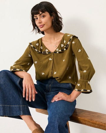 FatFace Etta Embroidered Blouse