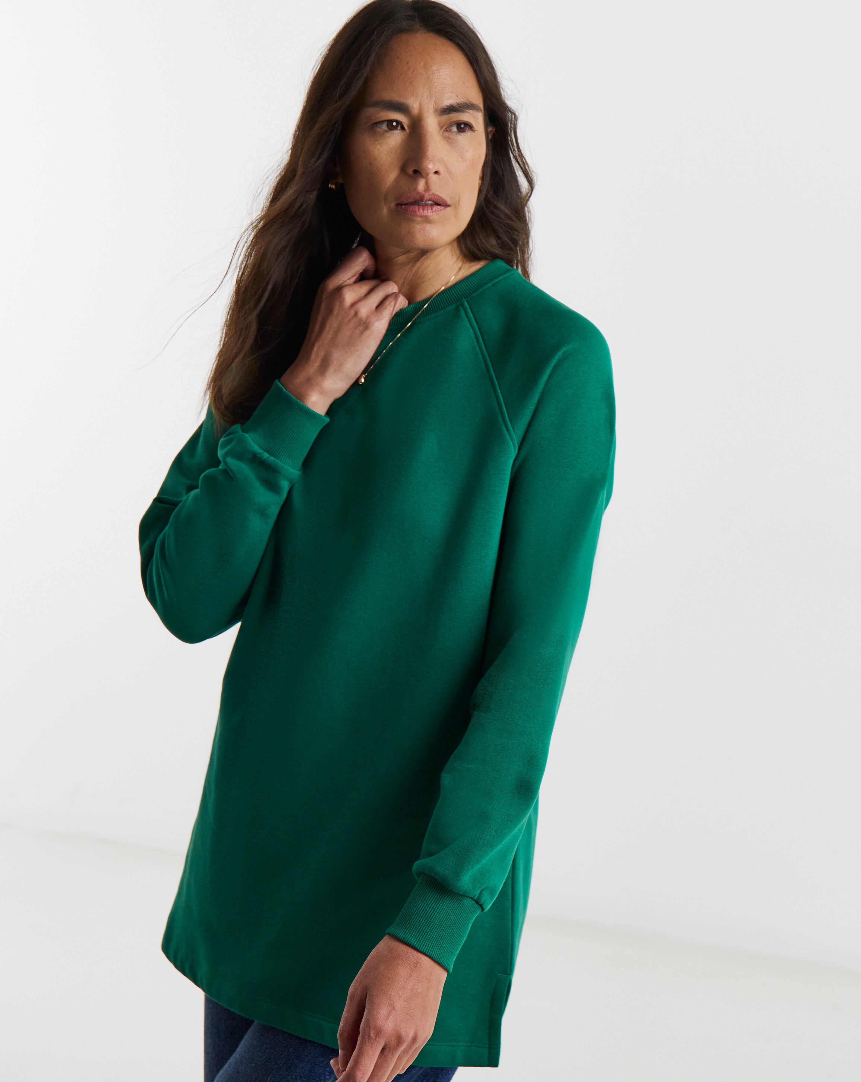 Green Classic Longline Sweatshirt