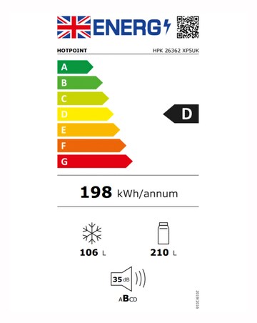 Hotpoint HPK26362XP5UK 60/40 Fridge Freezer with EvenFlow - Silver