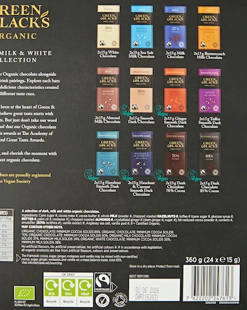 Green & Black's Organic Tasting Collection 360g - Milk & Dark Chocolate