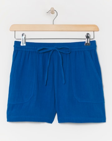 Blue Cheesecloth Shorts