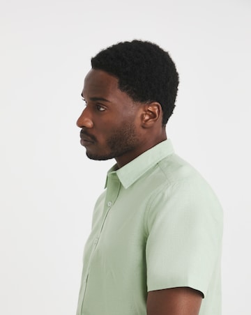 Short Sleeve Linen Blend Shirt