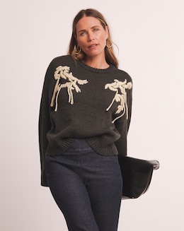 Anthology Charcoal Embroidered Jumper
