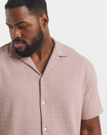 Jack & Jones Premium Blaleo Textured Resort Shirt - Pink