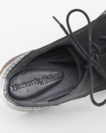 Heavenly Soles Reagan Low Wedge Lace Up Front Shoe - Extra Wide Fit (EEE)