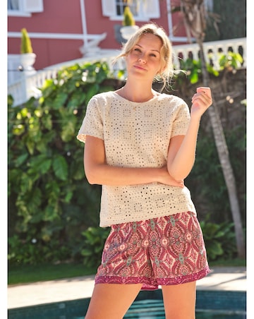 FatFace Patchwork Crochet Tee