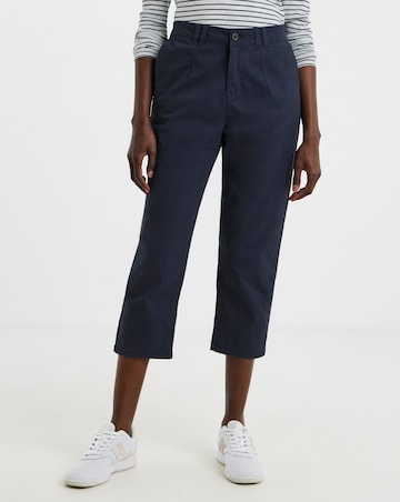 Navy Stretch Cropped Chino Trouser