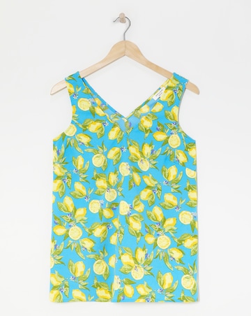 Printed V Neck Woven Vest