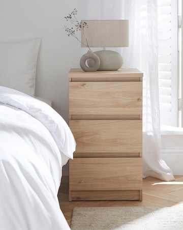 Clayton 3 Drawer Bedside Table