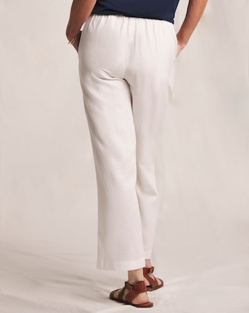 Julipa White Tapered Linen Mix Trousers