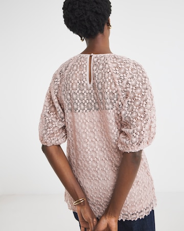 Puff Sleeve Lace Top
