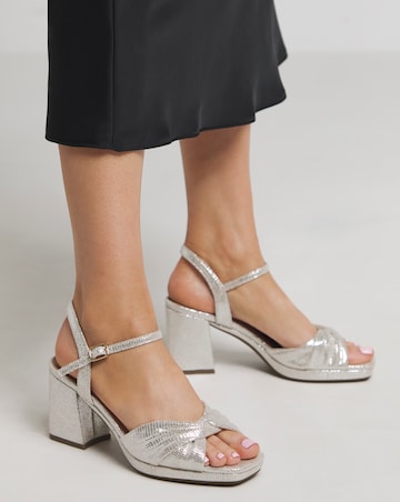 Cerise Twist Upper Platform Sandal - Wide Fit (E)