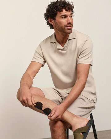 Folio Cotton Rich Revere Smart Interlock Polo- Stone