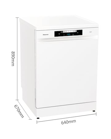 Hisense HS643D60WUK 16 Place Settings Dishwasher with Cutlery Tray - White