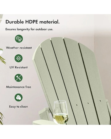 VonHaus Westport Green Adirondack Wooden Garden Lounge Chair