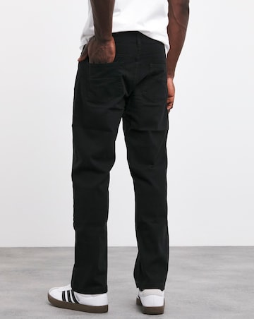 Loose Fit Stretch Gabardine Jean Black