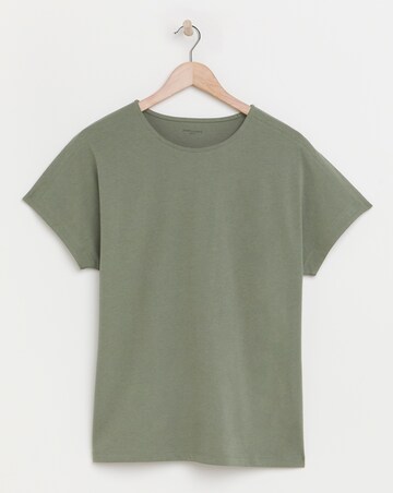 Pure Cotton Crew Neck Split Sleeve T-shirt