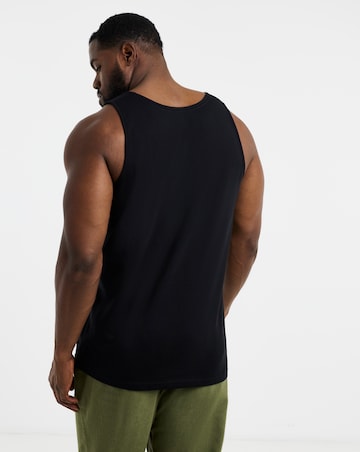 5 Pack Pure Cotton Black Vests Long