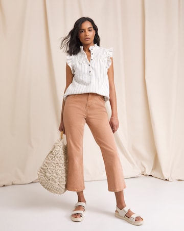 Anise Lily Baked Pink Crop Flare Jeans