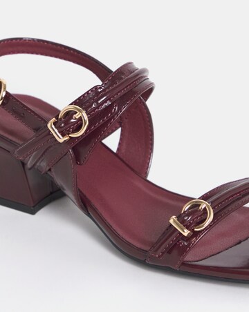 Jordin Two Strap Buckle Detail Heeled Sandals - Wide Fit (E)