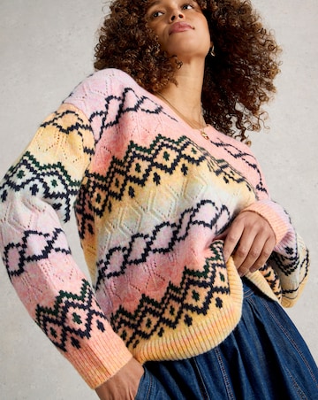 White Stuff Spacedye Pointelle Fairisle