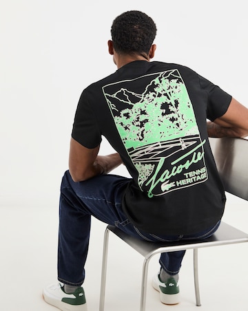Lacoste Short Sleeve Back Graphic T-Shirt - Black