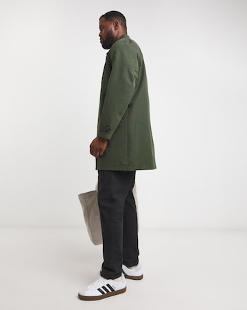 Khaki Mac With Tab Cuff Detail